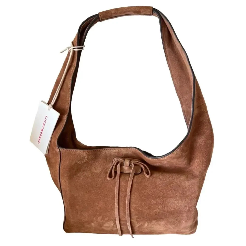 Lucky Brand Suede Bow Bag Leather
